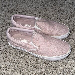 Vans Women’s Size 7 Slip-On Shoes in Heather Pink and White